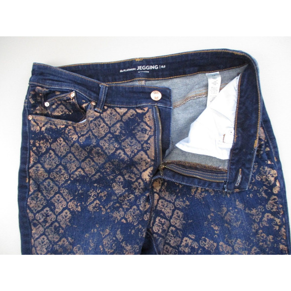 Chicos The Platinum Jegging Jeans Size 0.5 Small 6 Gold Coated Dark Wash 32x27 - Picture 10 of 14